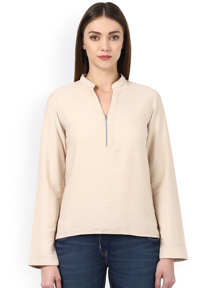 Park Avenue Women Beige Solid Top