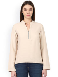 Park Avenue Women Beige Solid Top