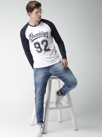 HIGHLANDER Men Blue Tapered Fit Mid-Rise Clean Look Stretchable Cropped Jeans