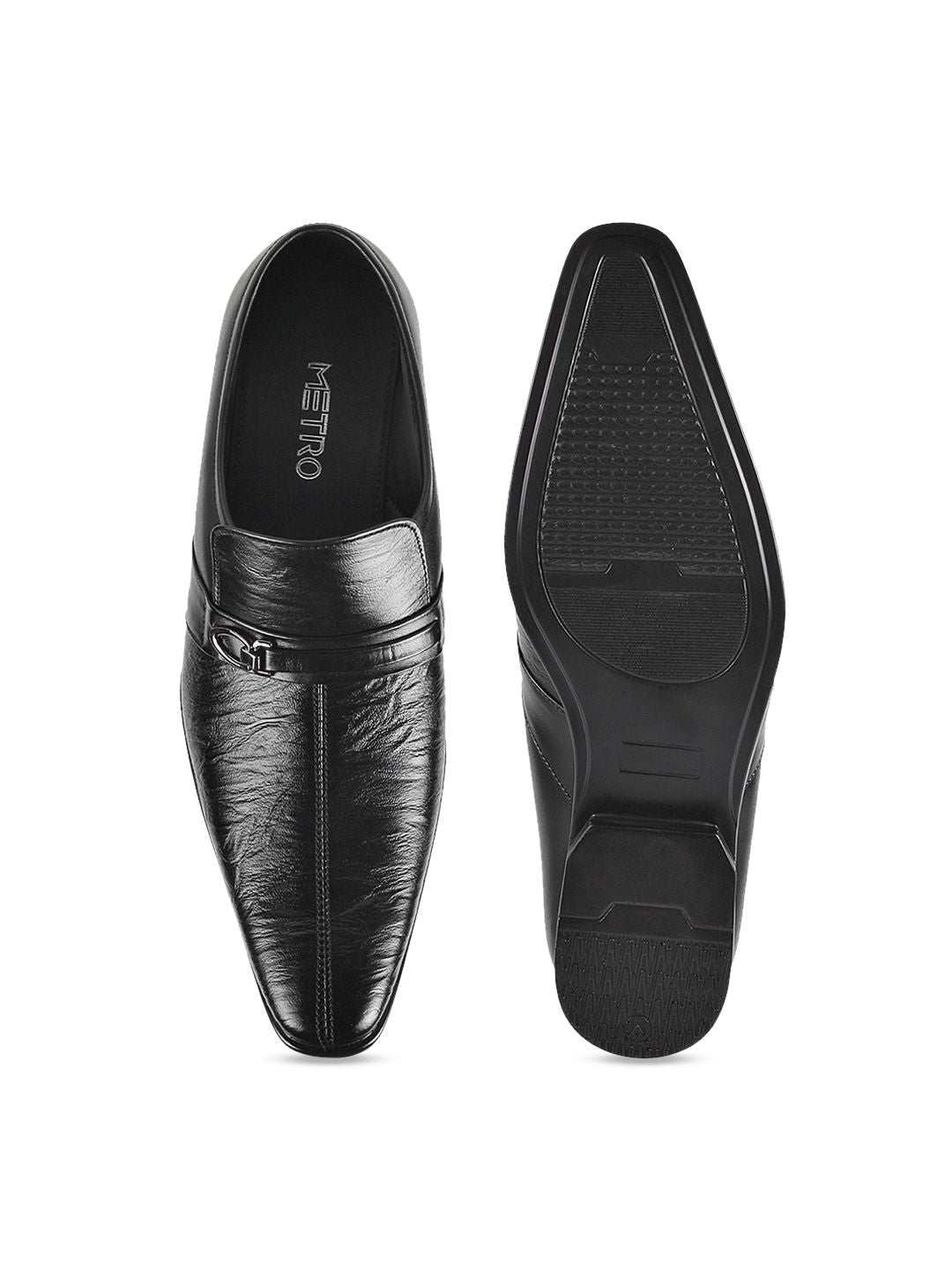 Metroi Men Black Semi-Formal Loafers