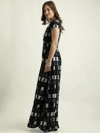 Miss Chase Women Black Printed Wrap Dress