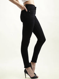 Miss Chase Women Black Slim Fit High-Rise Clean Look Stretchable Jeans