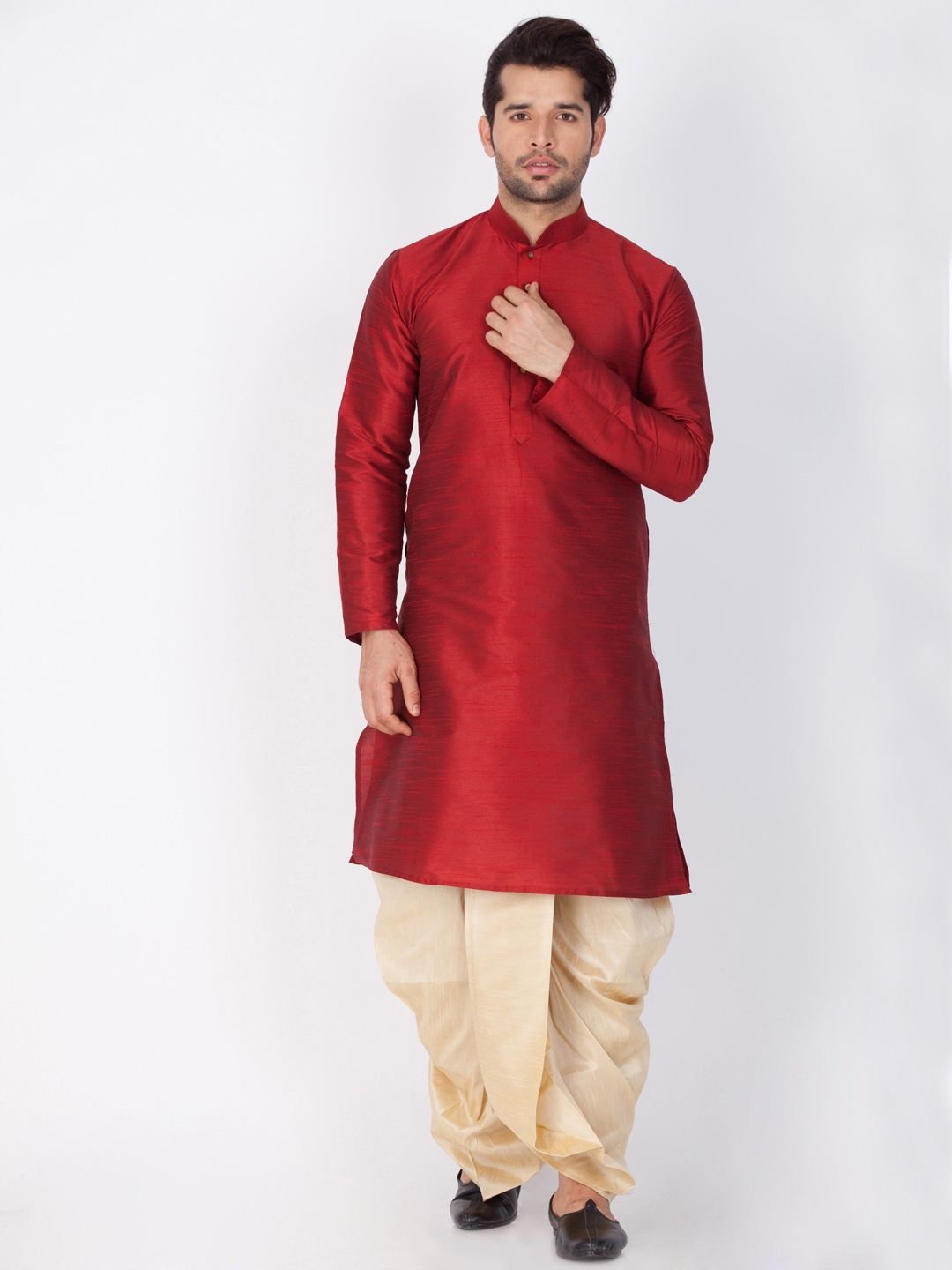 VASTRAMAY Men Beige Solid Dhoti Pants