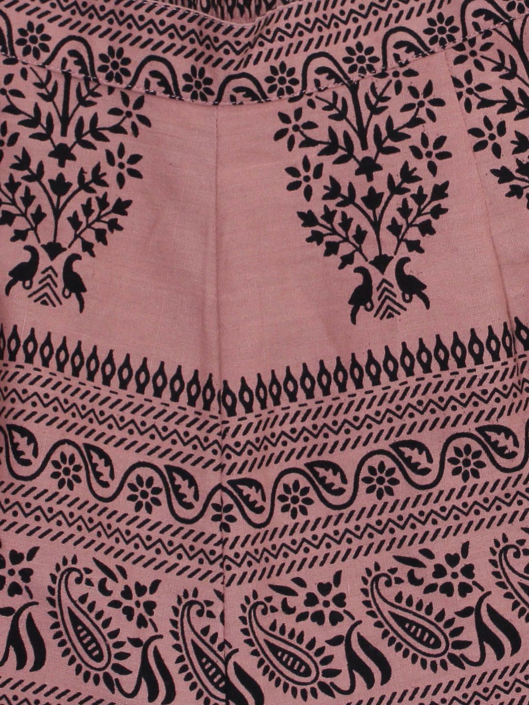 Gerua By Libas Women Pink  Black Printed Kurta with Palazzos