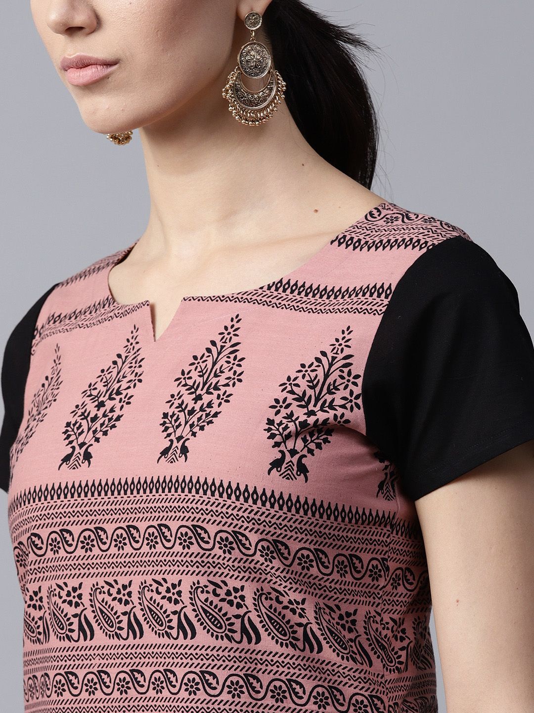 Gerua By Libas Women Pink  Black Printed Kurta with Palazzos