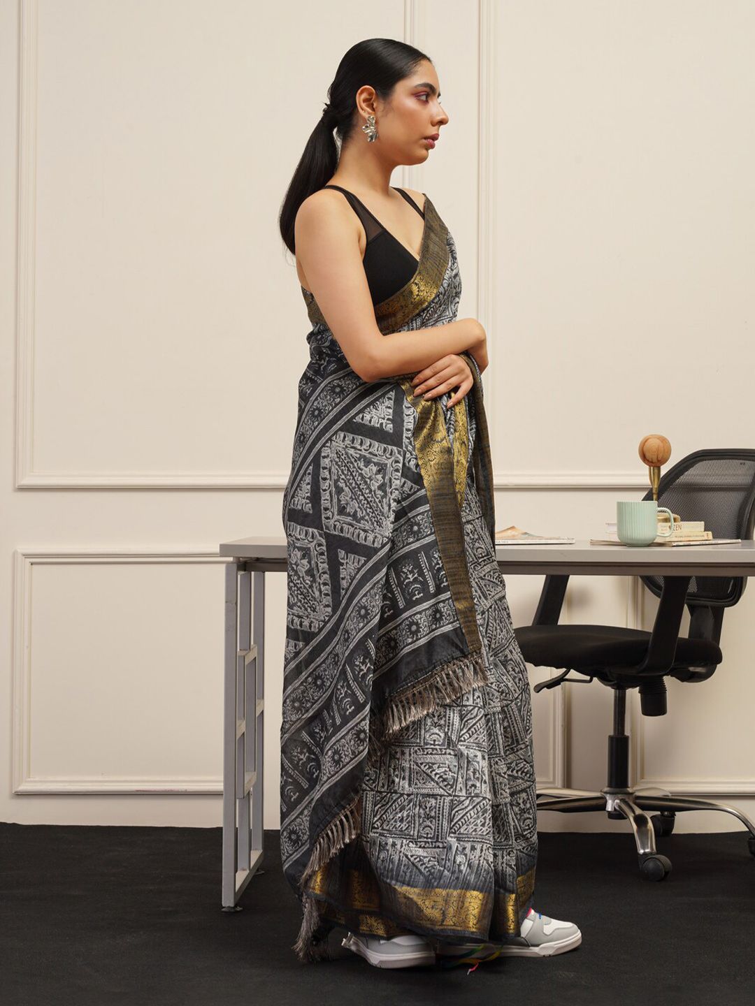 Tikhi Imli Polycotton Printed Ready to Wear Saree