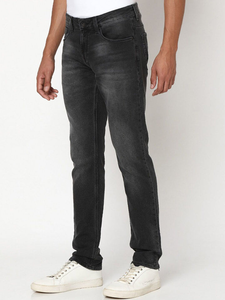 SPYKAR Men Slim Fit Low-Rise Light Fade Dark Shade Clean Look Stretchable Jeans