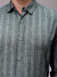 The Indian Garage Co Men Slim Fit Multi Stripes Opaque Striped Casual Shirt