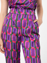 RAREISM Geo Abstract Print Satin Trousers