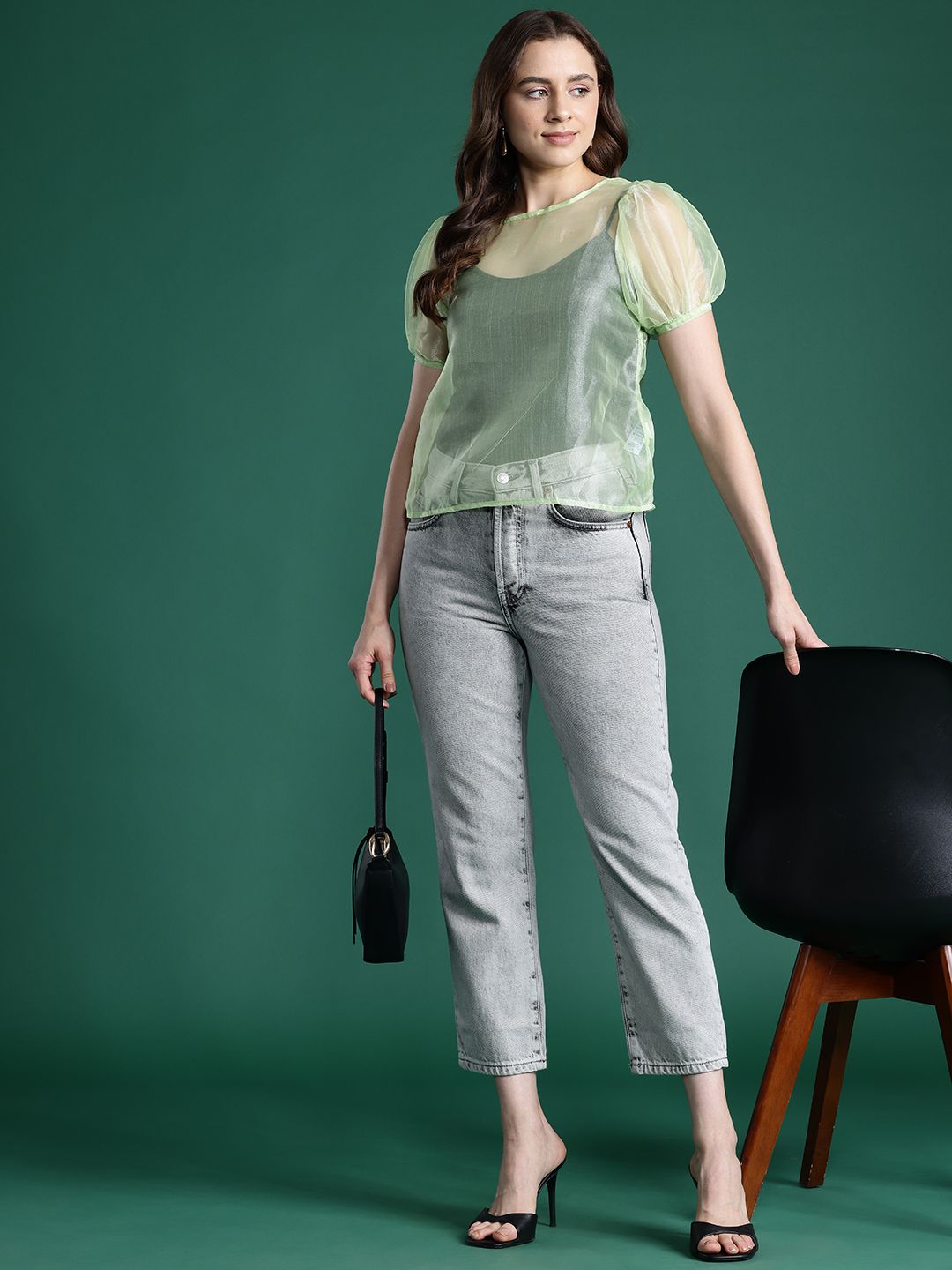 DressBerry Sheer Organza Top