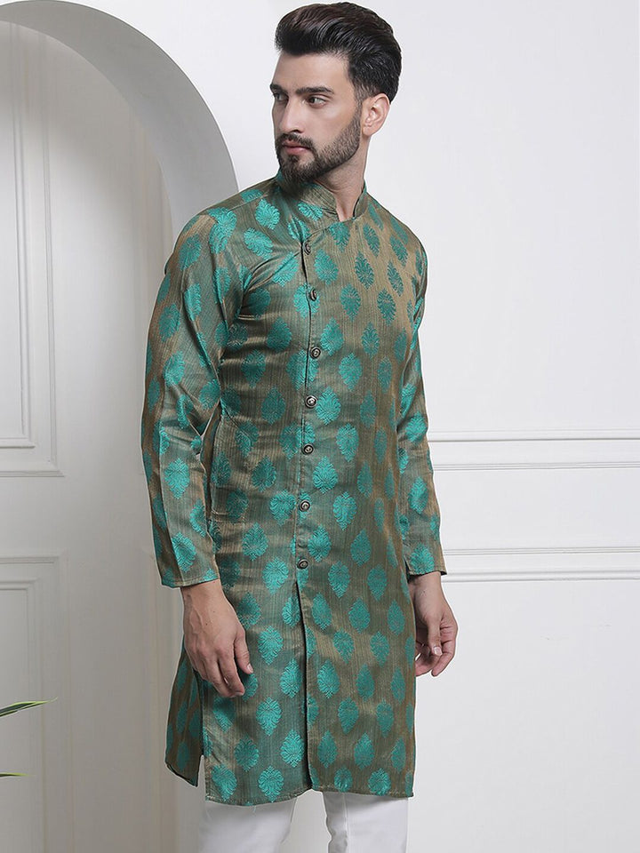 SOJANYA Motif Etnik Rekaan Tenun Angrakha Kurta Lurus