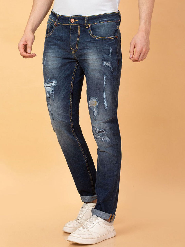 Being Human Men Slim Fit Mildly Distressed Heavy Fade Stretchable Jeans