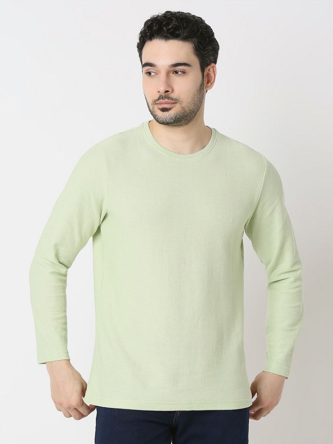 SPYKAR Men Solid Round Neck Cotton T-shirt