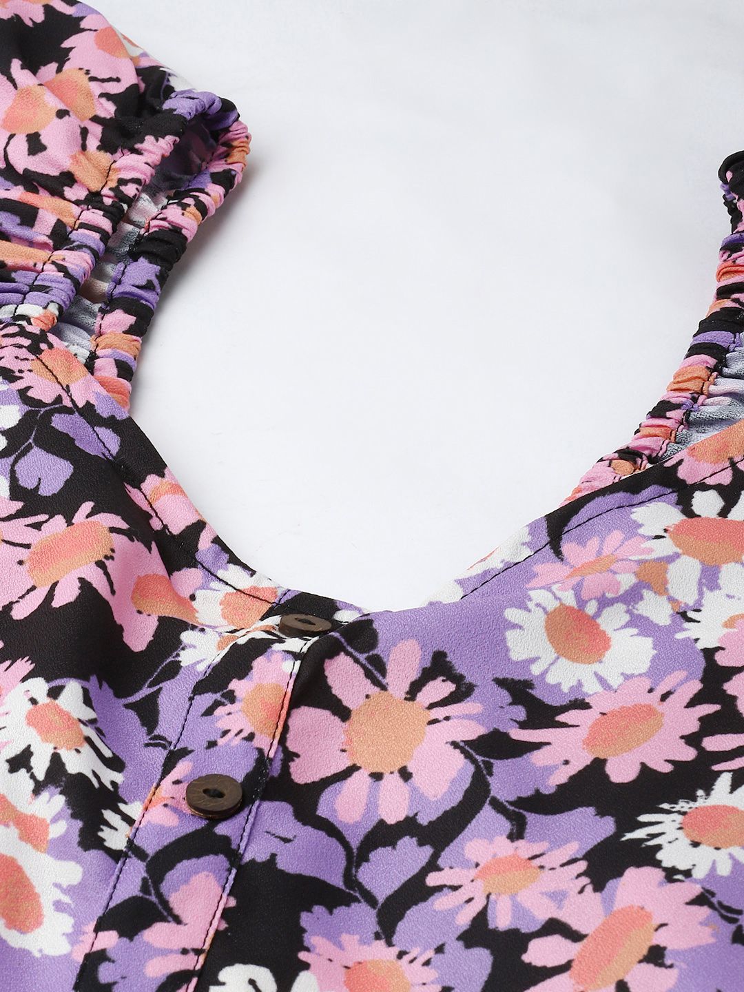 DressBerry Flattering Fun Floral Printed A-Line Mini Dress