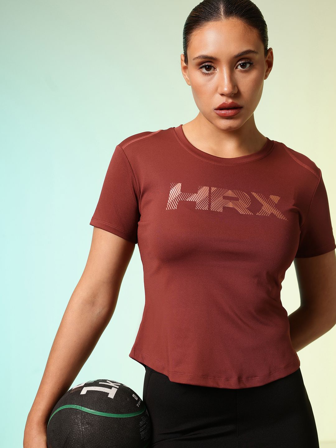 HRX by Hrithik Roshan Rapid Dry Active Goddess Logo Printed Training T-shirt