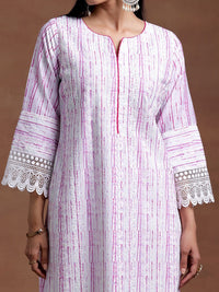 Libas Notched Neck Flared Sleeves Floral Embroidered Straight Kurta with Palazzo & Dupatta