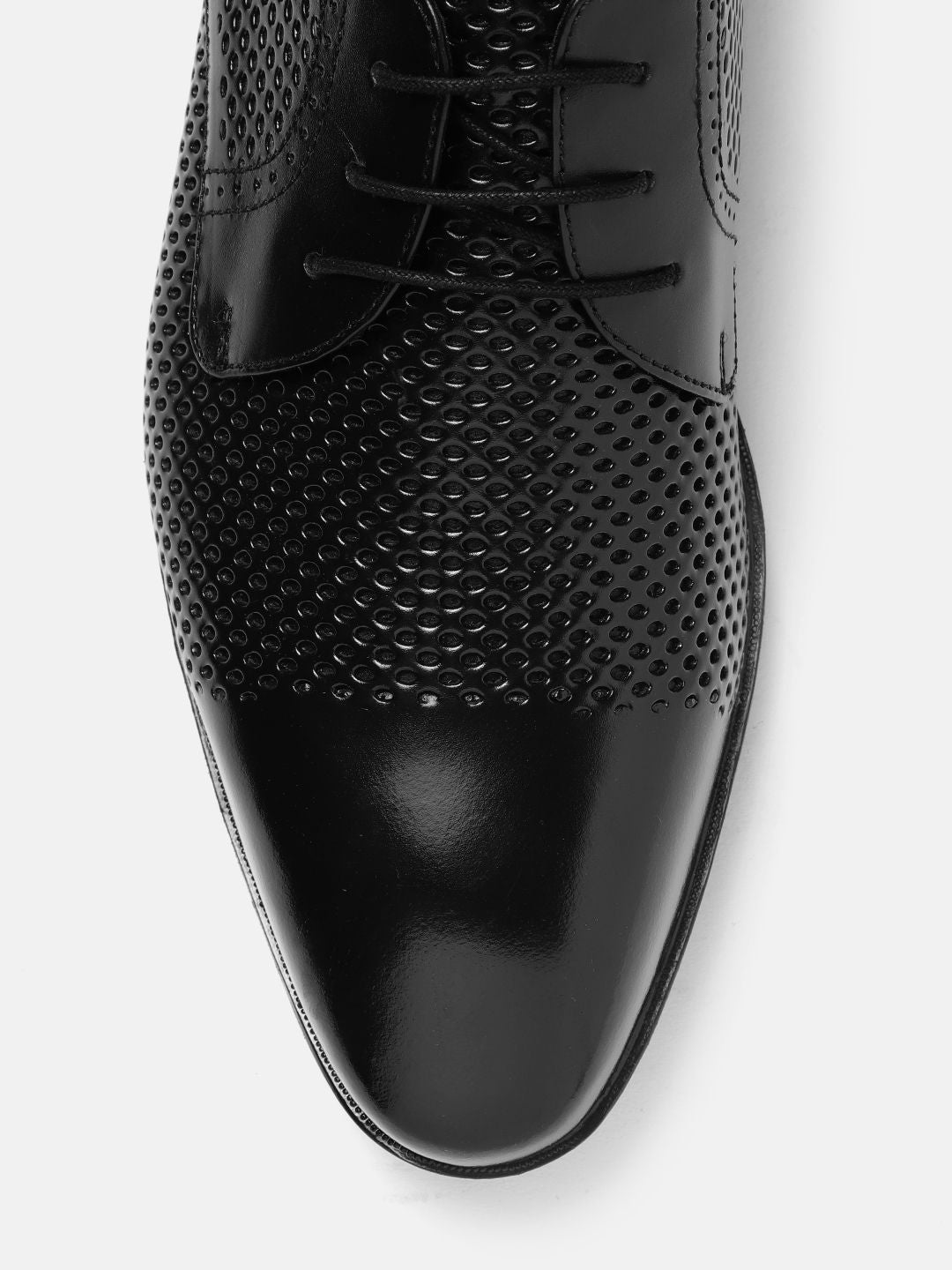House of Pataudi Men Perforated Detailing Formal Derbys
