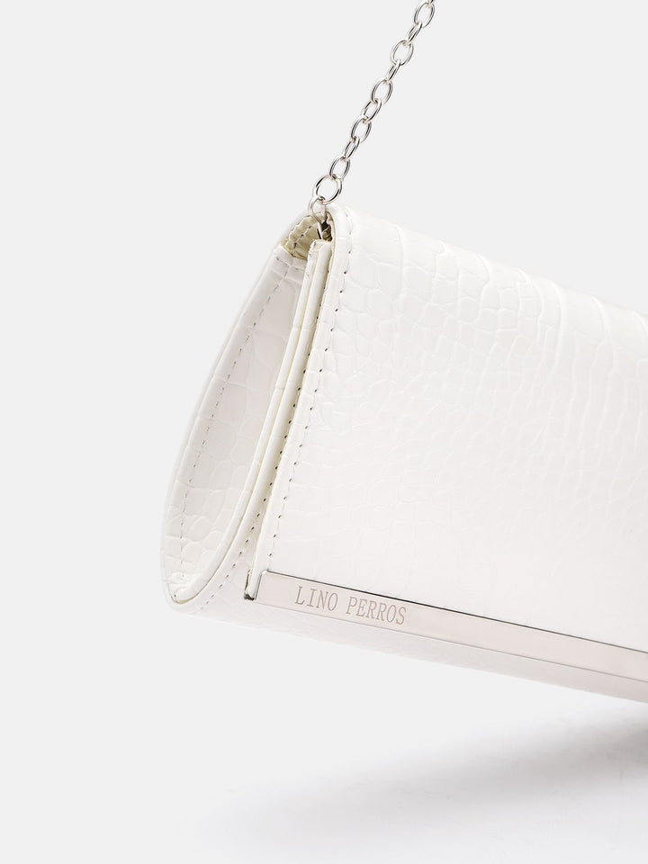 Lino Perros Croc Textured Structured Sling Bag