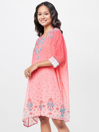 Global Desi V-Neck Printed Dress