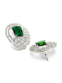 KARATCART Cubic Zirconia Contemporary Studs Earrings