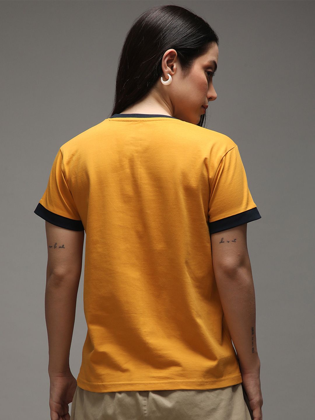 DILLINGER Women Regular Fit Applique Varsity Printed Tshirt