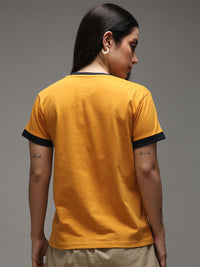 DILLINGER Women Regular Fit Applique Varsity Printed Tshirt