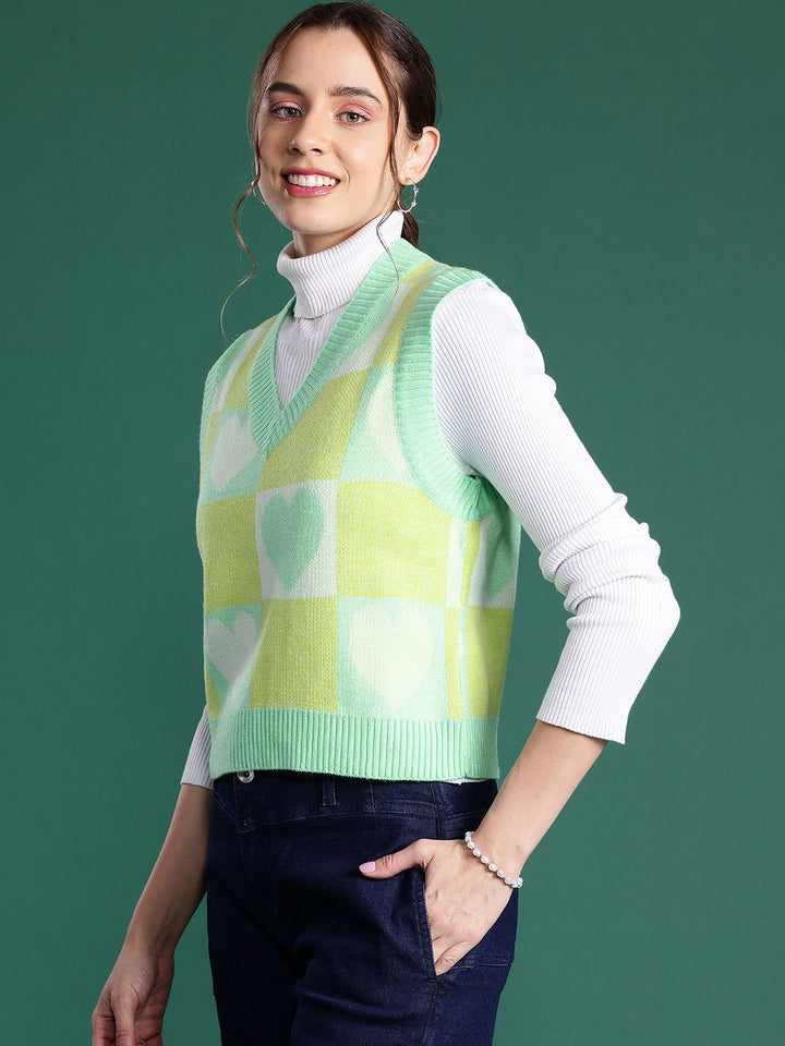DressBerry Conversational Acrylic Sweater Vest