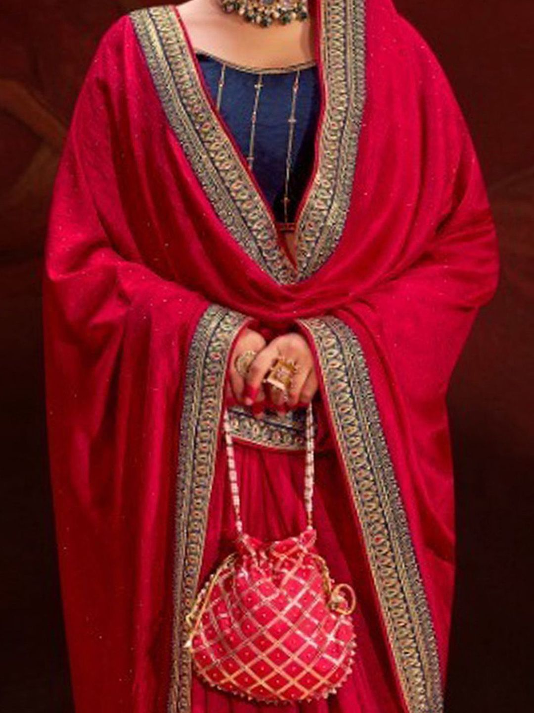Saree mall Ethnic Motifs Beads and Stones Silk Blend Sarees  With Blouse Piece