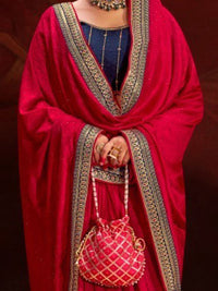 Saree mall Ethnic Motifs Beads and Stones Silk Blend Sarees  With Blouse Piece