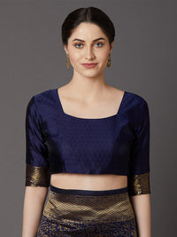 Saree Mall Women Navy Blue Banarasi Saree