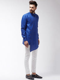 SOJANYA Lelaki Biru Solid Asymmetric Kurta