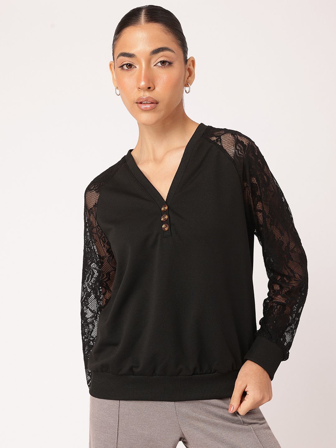DressBerry K-Chic Lace Trimmed Top