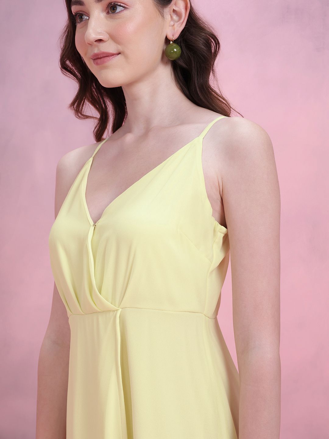 DressBerry Front Slit Shoulder Straps Maxi Dress