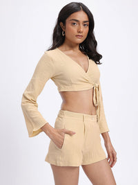 DressBerry Textured Super Crop Wrap Co-Ords