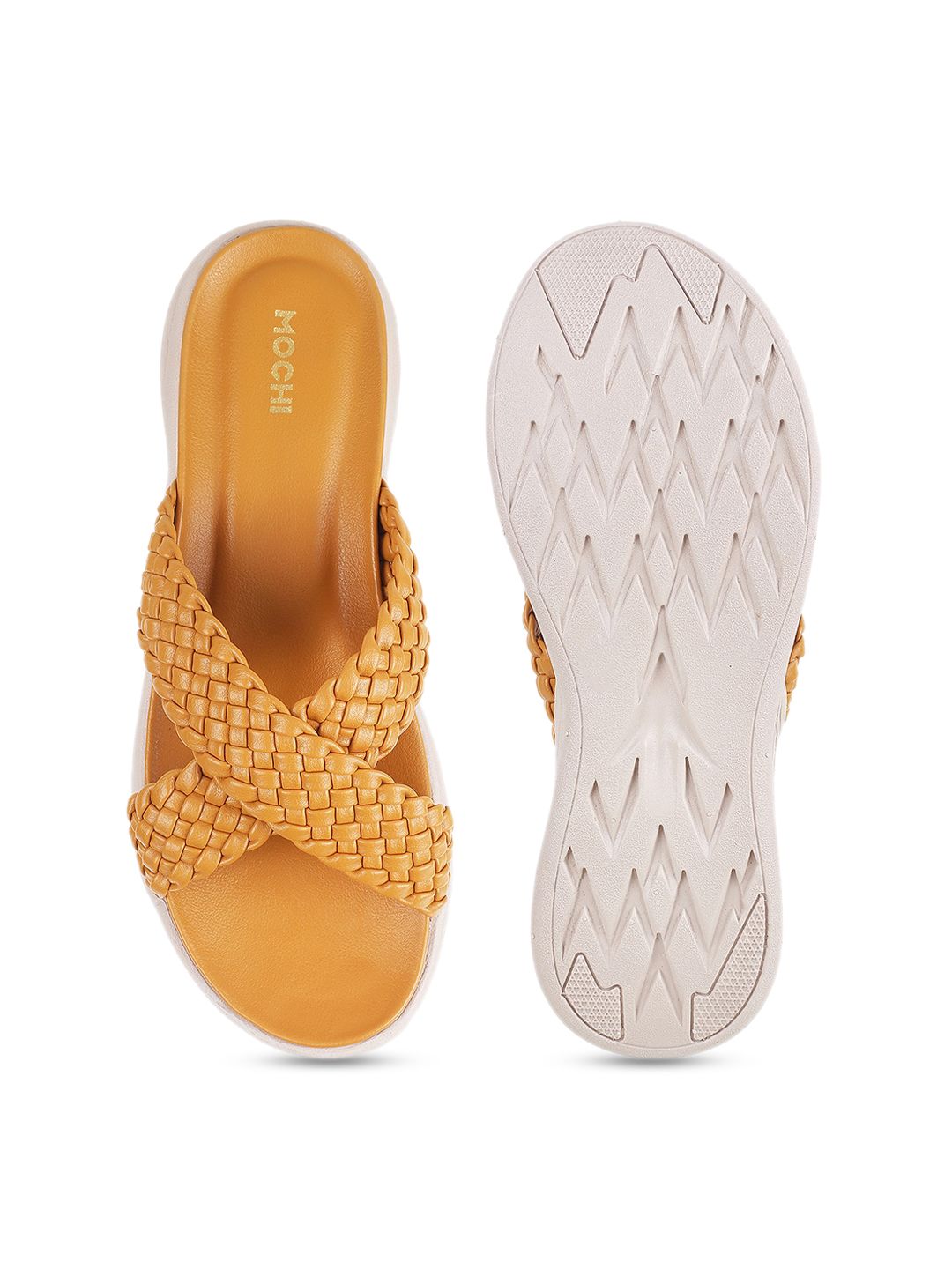 Mochi Women Yellow Platform Sandals