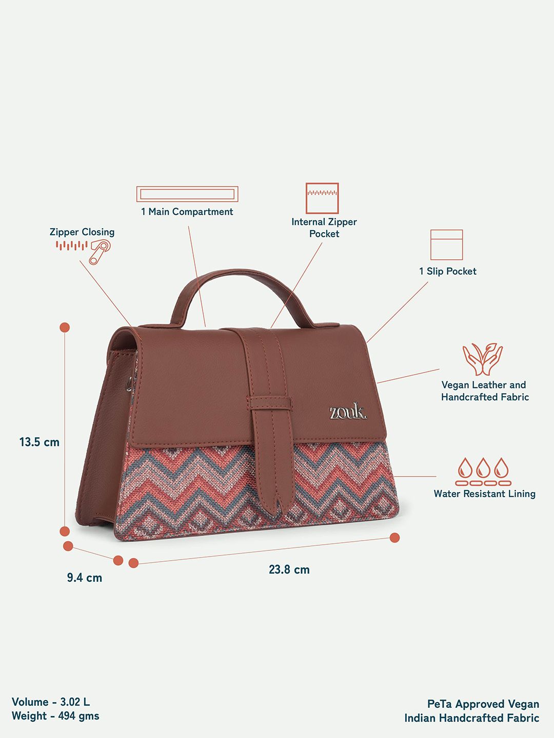 ZOUK Women Kriti Sanon Gwalior Weaves Iconic Evening Satchel