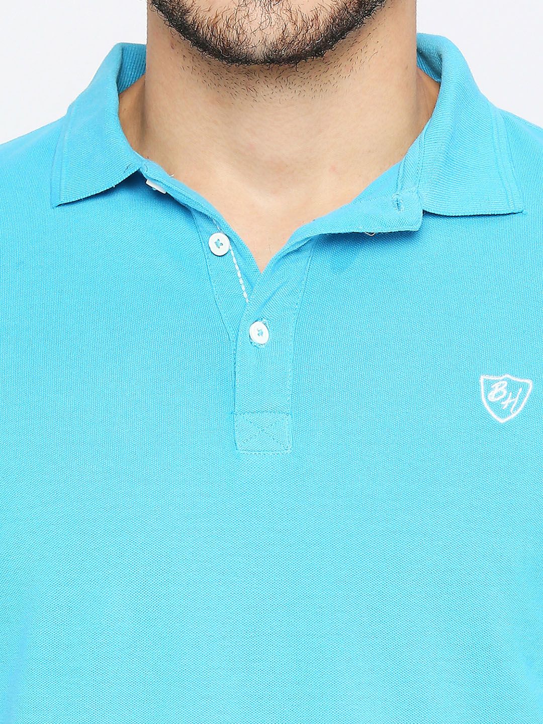 Being Human Men Blue Polo Collar Pockets T-shirt