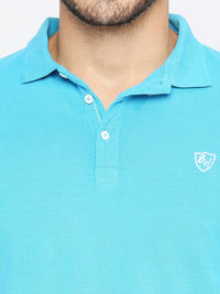 Being Human Men Blue Polo Collar Pockets T-shirt
