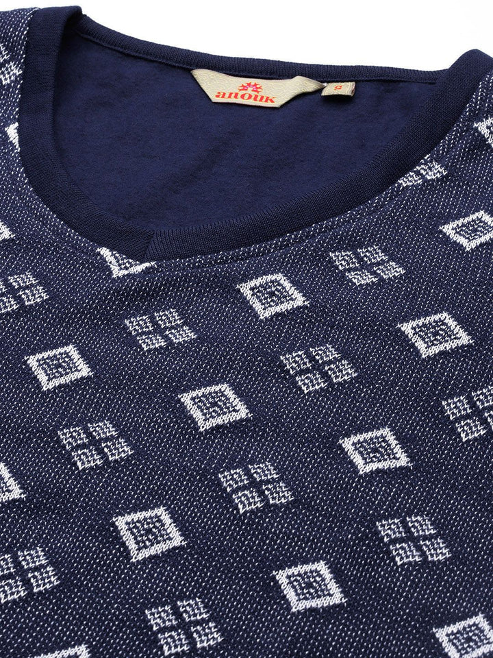 Anouk Geometric Woven Design Knitted Winter Kurta