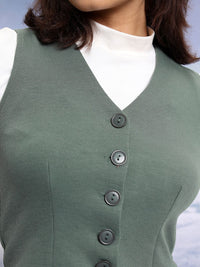 Tokyo Talkies Fitted Waistcoat With Maxi Skirt