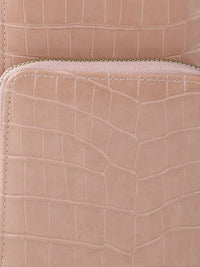 Lino Perros Peach-Coloured Animal Textured PU Structured Sling Bag