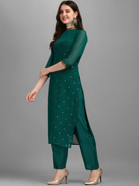 KALINI Floral Embroidered Sequinned Kurta With Trouser