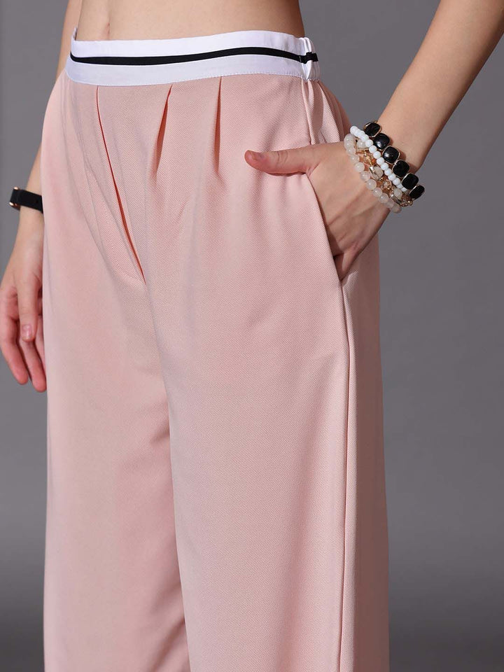 STREET 9 Solid Off Shoulder Crop Top & Trousers Co-Ord Set