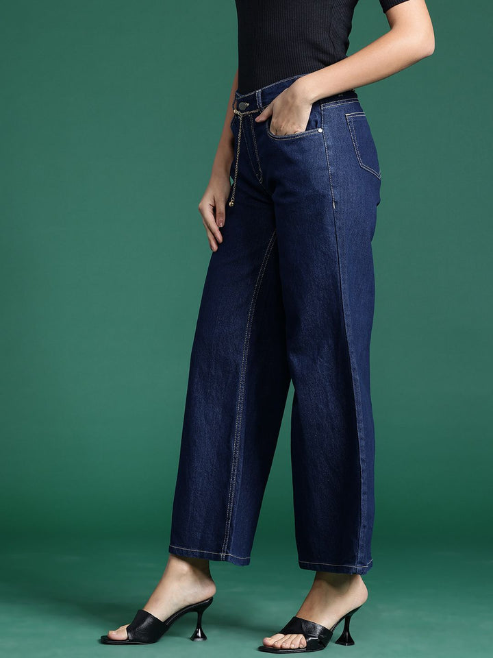 DressBerry Women Wide Leg Stretchable Jeans