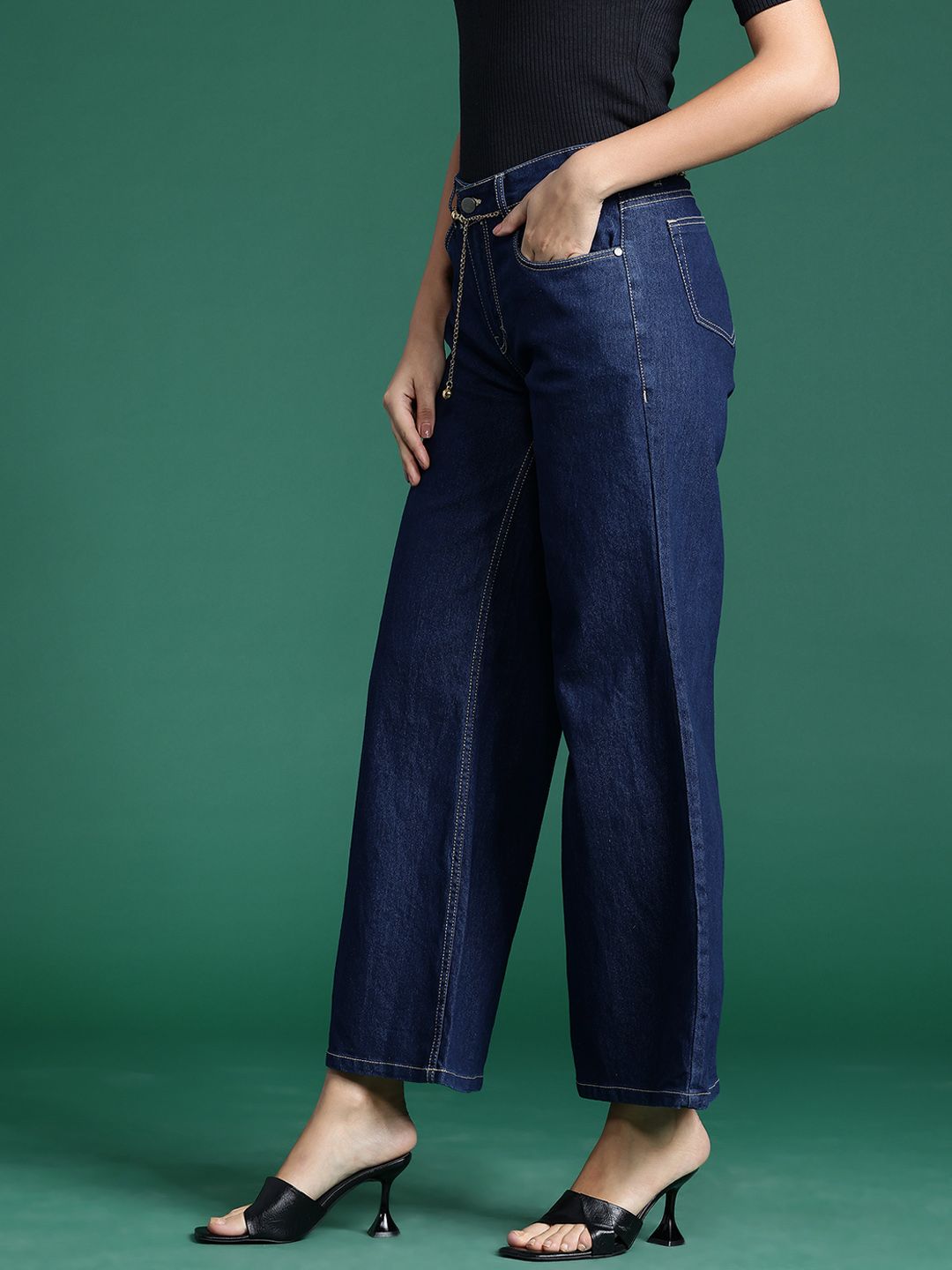 DressBerry Women Wide Leg Stretchable Jeans