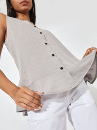 The Label Life Woman Grey Ruffle Hem Cami