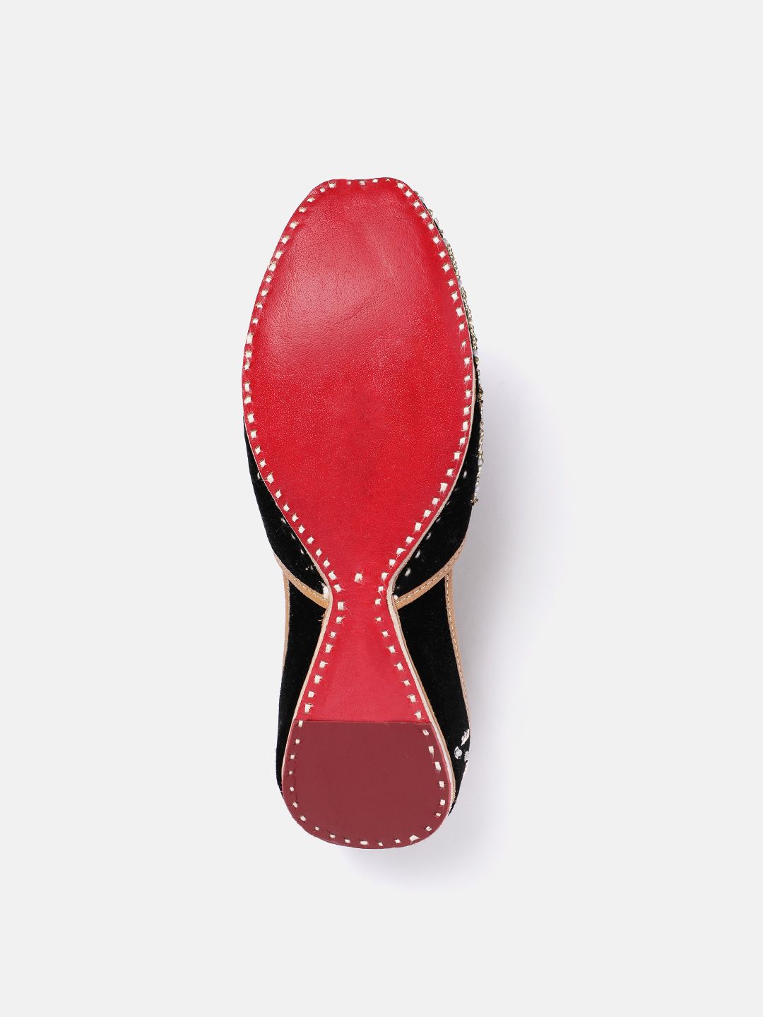 House of Pataudi Leather Embellished Ethnic Mojaris