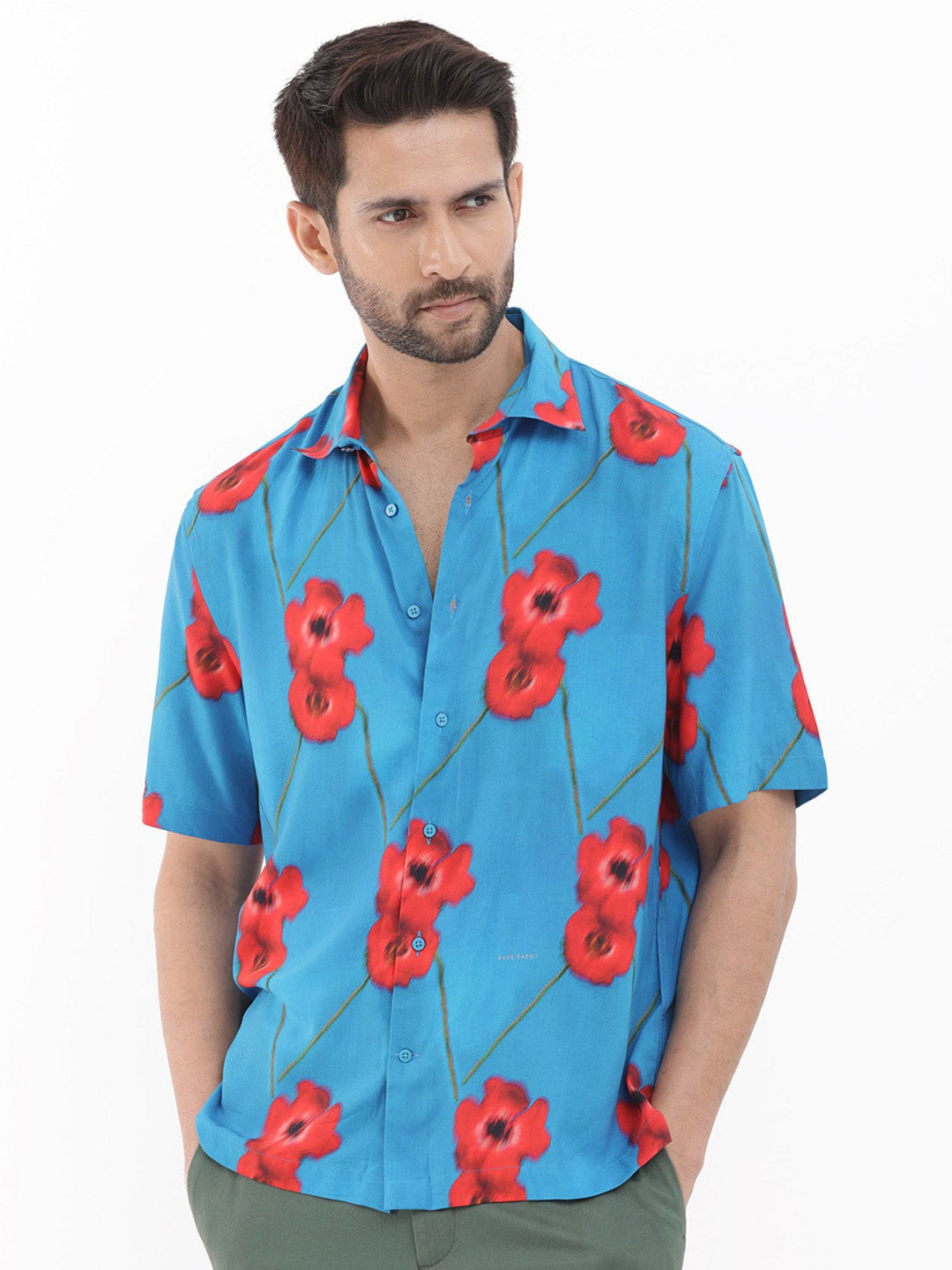 RARE RABBIT Men Bloomer Slim Fit Floral Printed Shirt