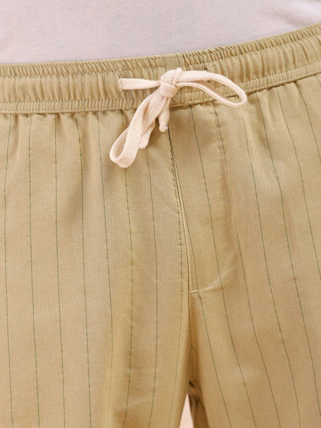 The Indian Garage Co Men Mid-Rise Striped Trousers