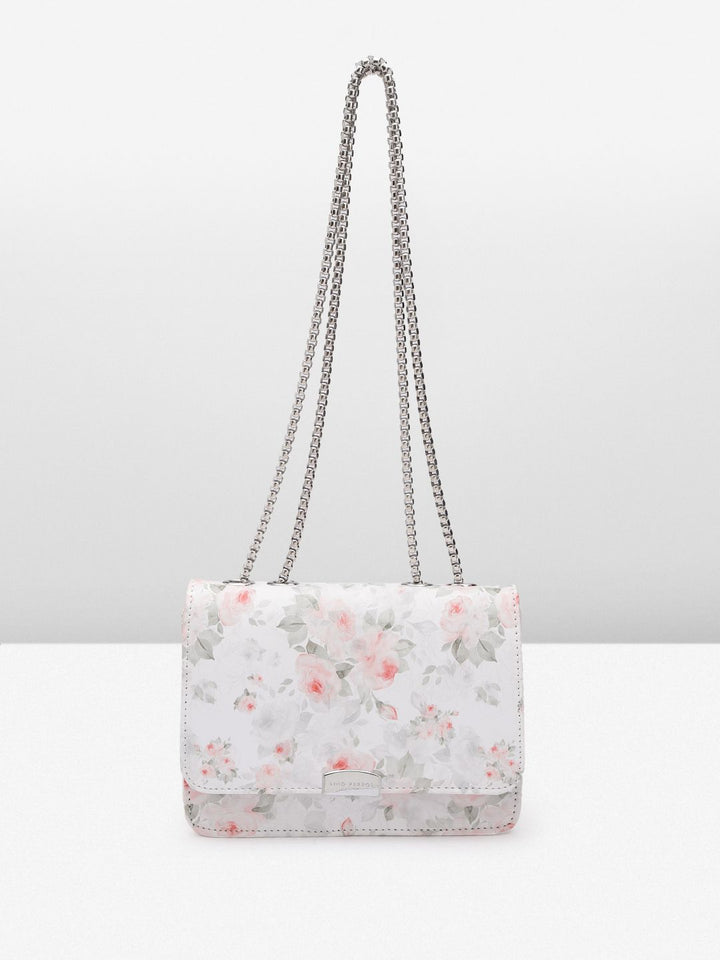 Lino Perros Floral Printed Structured Sling Bag